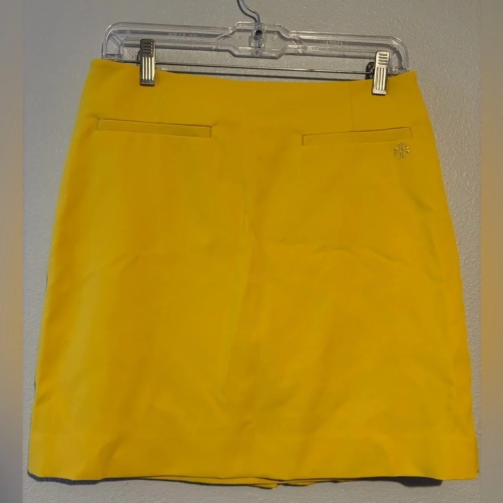 Tory Sport Tech Twill Ruffle Skort in yellow